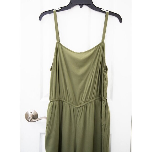 Gap Sleeveless Wide Leg Green Jumpsuit, size L - Picture 2 of 6